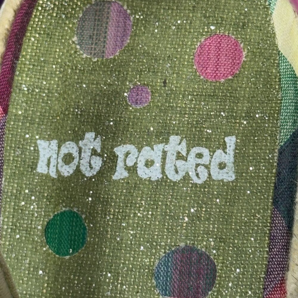 Not Rated Plaid Espadrille Wedge Sandals Peep Toe Slingback Women 8.5 - Picture 7 of 11